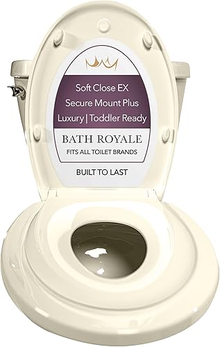 Miniatura 11 de BATH ROYALE Asiento de entrenamiento para ir al baño - Cierre suave, Kingsport BR721-00, blanco alargado, combo para adultos y niños