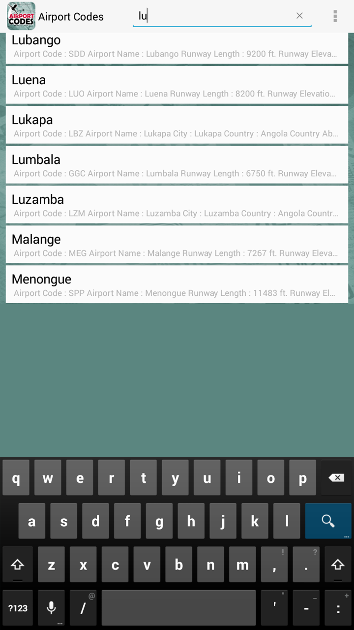 Airport Codes App on Amazon Appstore