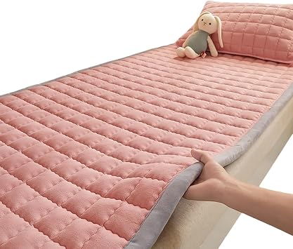 Comfortable Roll Up Sleeping Mat, Thick Soft Floor Sleeping Pad, Space Saving Foldable Bed for Home and TravelPink,120 * 200cm