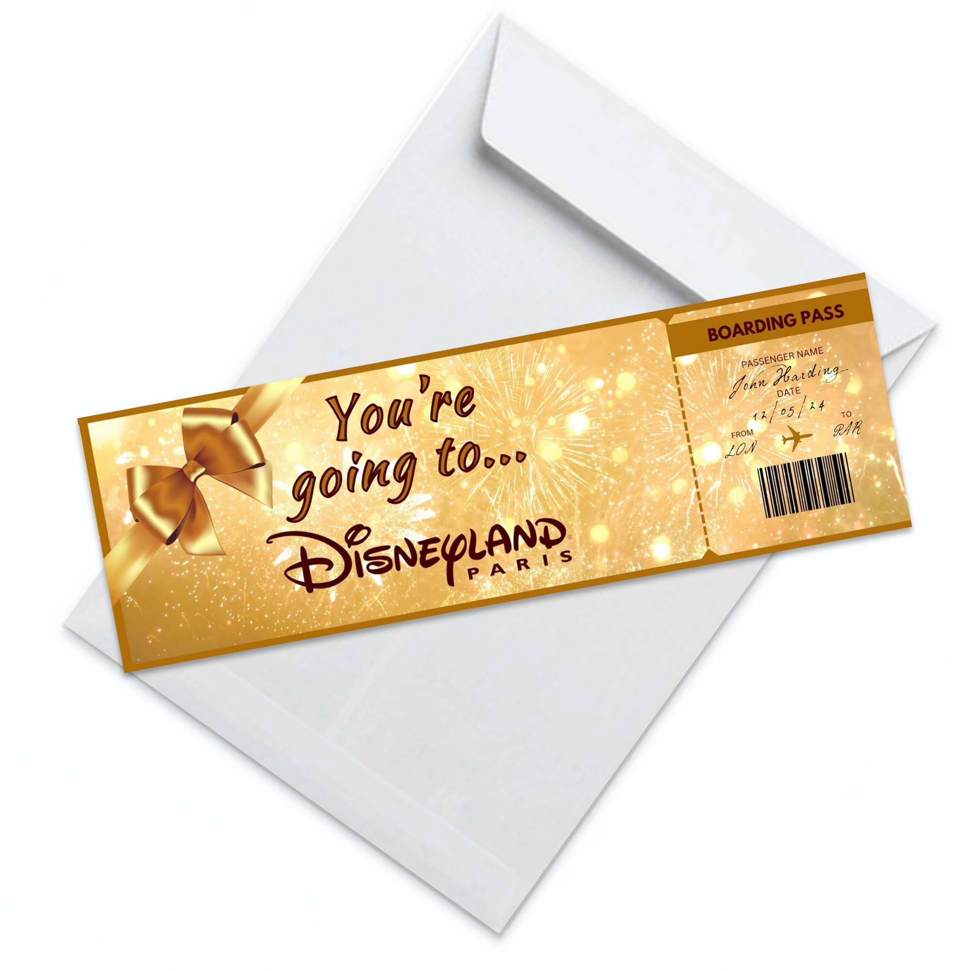 DIY Destination Travel Ticket Card Personalized Holiday Card Valentine's Day Surprise Card Birthday Travel Destination Card Greeting Card Celebration Card Ticket (Design) (3 Pack)