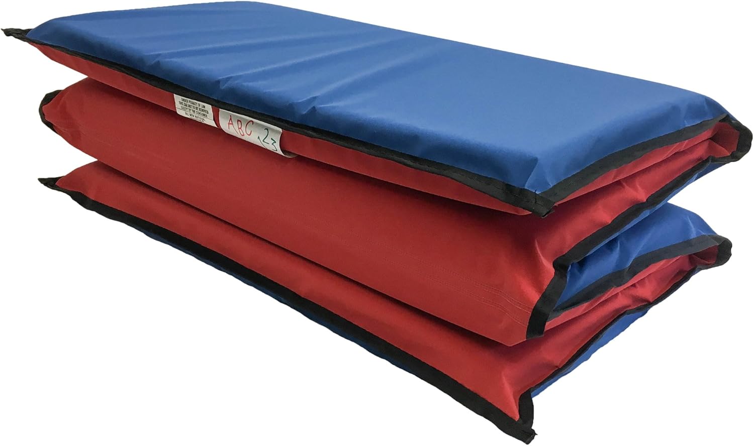 KinderMat, EnduroMat, Durable Kids Rest Mat, Reinforced Vinyl, 1 or 2 Inches Thick, 48 x 24 Inches, Black Binding, Red/Blue