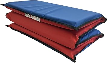 KinderMat, EnduroMat, Durable Kids Rest Mat, Reinforced Vinyl, 1 or 2 Inches Thick, 48 x 24 Inches, Black Binding, Red/Blue