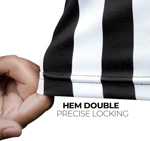 Miniatura 3 de WEARCOG Camisa de árbitro para hombre con cuello de rayas blancas y negras  Camiseta de árbitro de media manga para fútbol baloncesto fútbol
