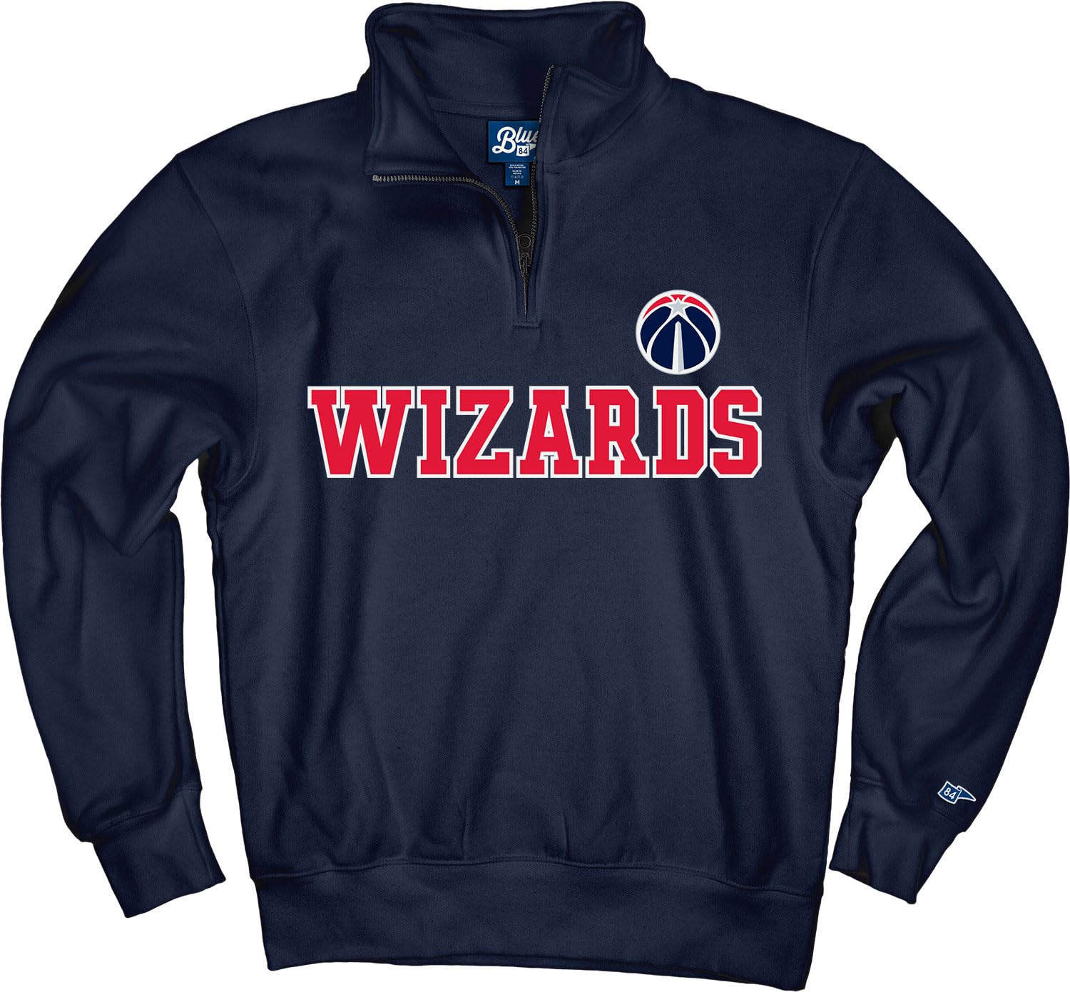 Blue 84 NBA unisex-adult Nba Officially Licensed Quarter Zip Sweatshirt Twill Embroidery