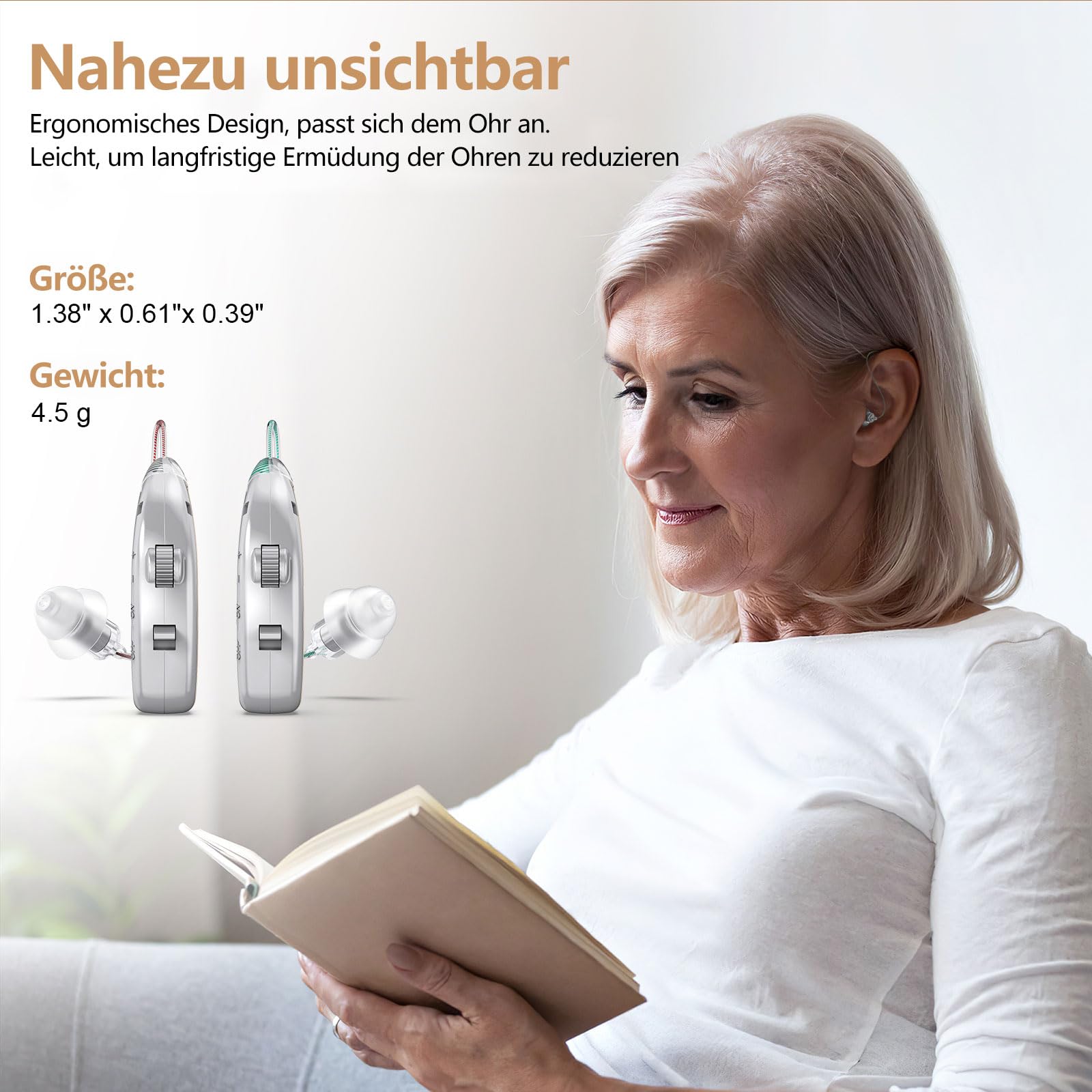 Wiederaufladbares Gerät, Silberfarben,Wird mit Einem Digitalen LED-Ladeetui Geliefert, Verfügt über Geräuschunterdrückung