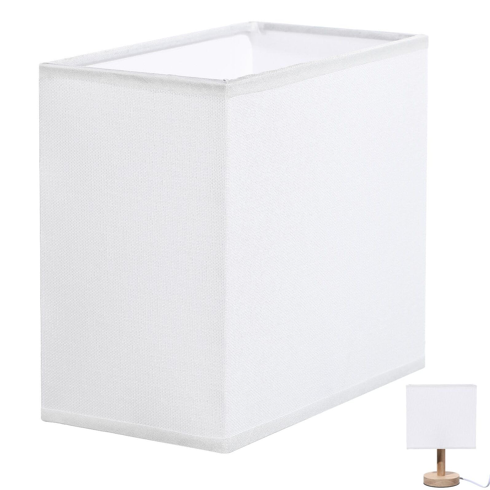BESPORTBLE Fabric Rectangle Lampshade Table Lamp Accessory for Home Hotel Cafe Easy Install Dust-Resistant Soft Fabric Light Cover in Beige