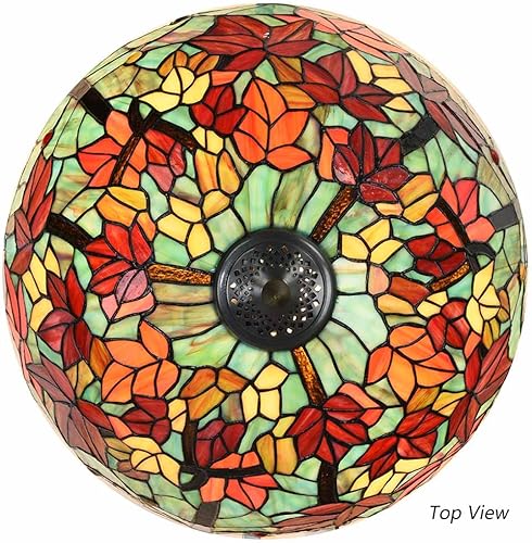 Miniatura 8 de Bieye L10841 Lámpara de pie de cristal de colores estilo Tiffany con pantalla de 18 pulgadas de ancho, lámpara lateral de búho, 4 luces, 65 pulgadas
