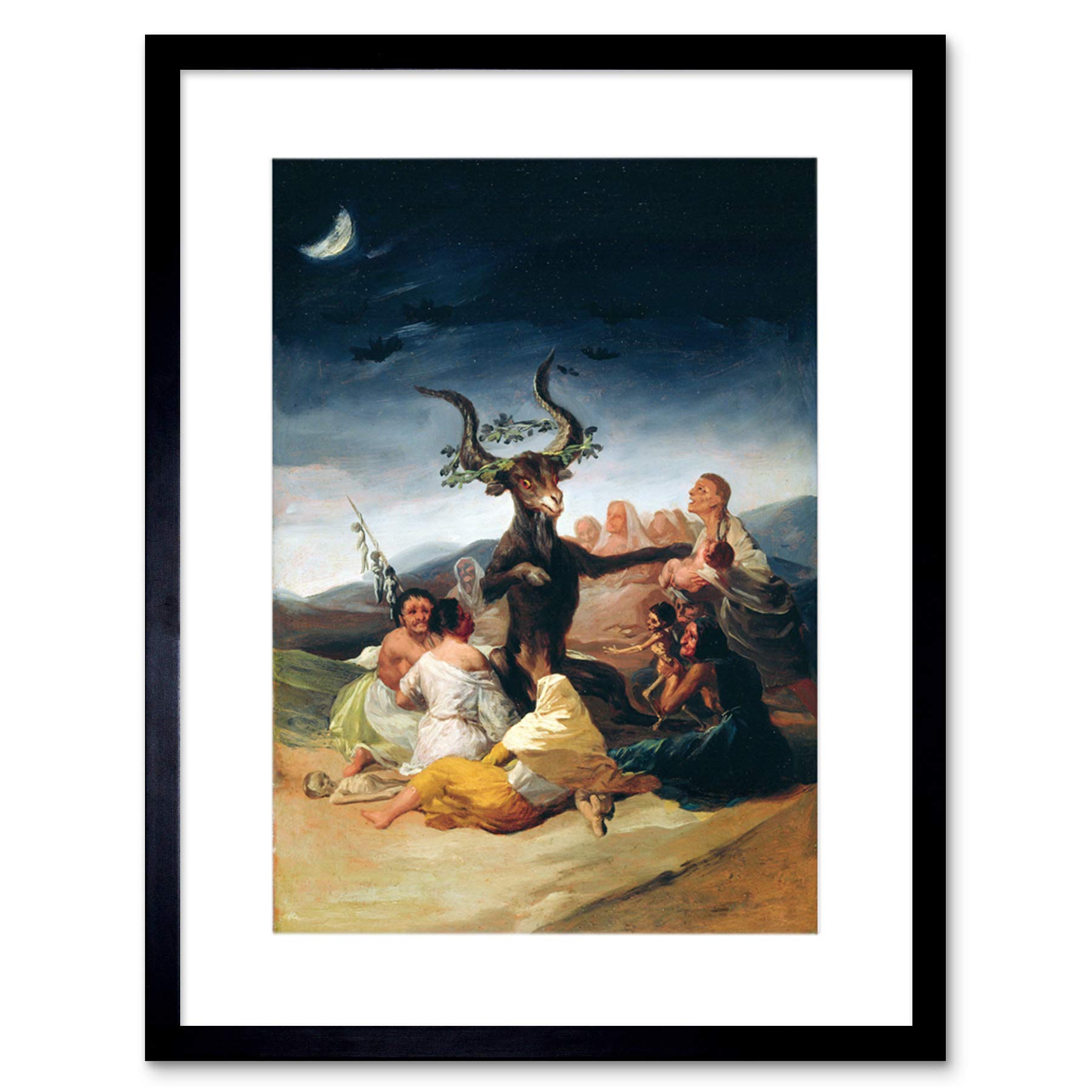 Artery8 Painting Fantasy Landscape Goya Witches Sabbath 12X16" Framed Wall Art Print from B&Q