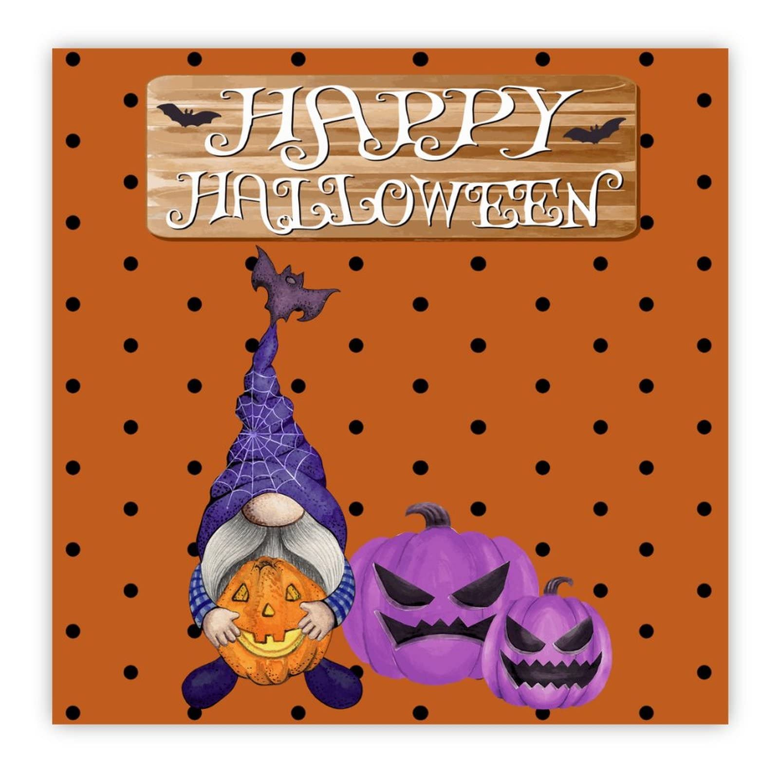 Panneau en bois Happy Halloween nain citrouille pour sublimer votre salon style ferme familiale
