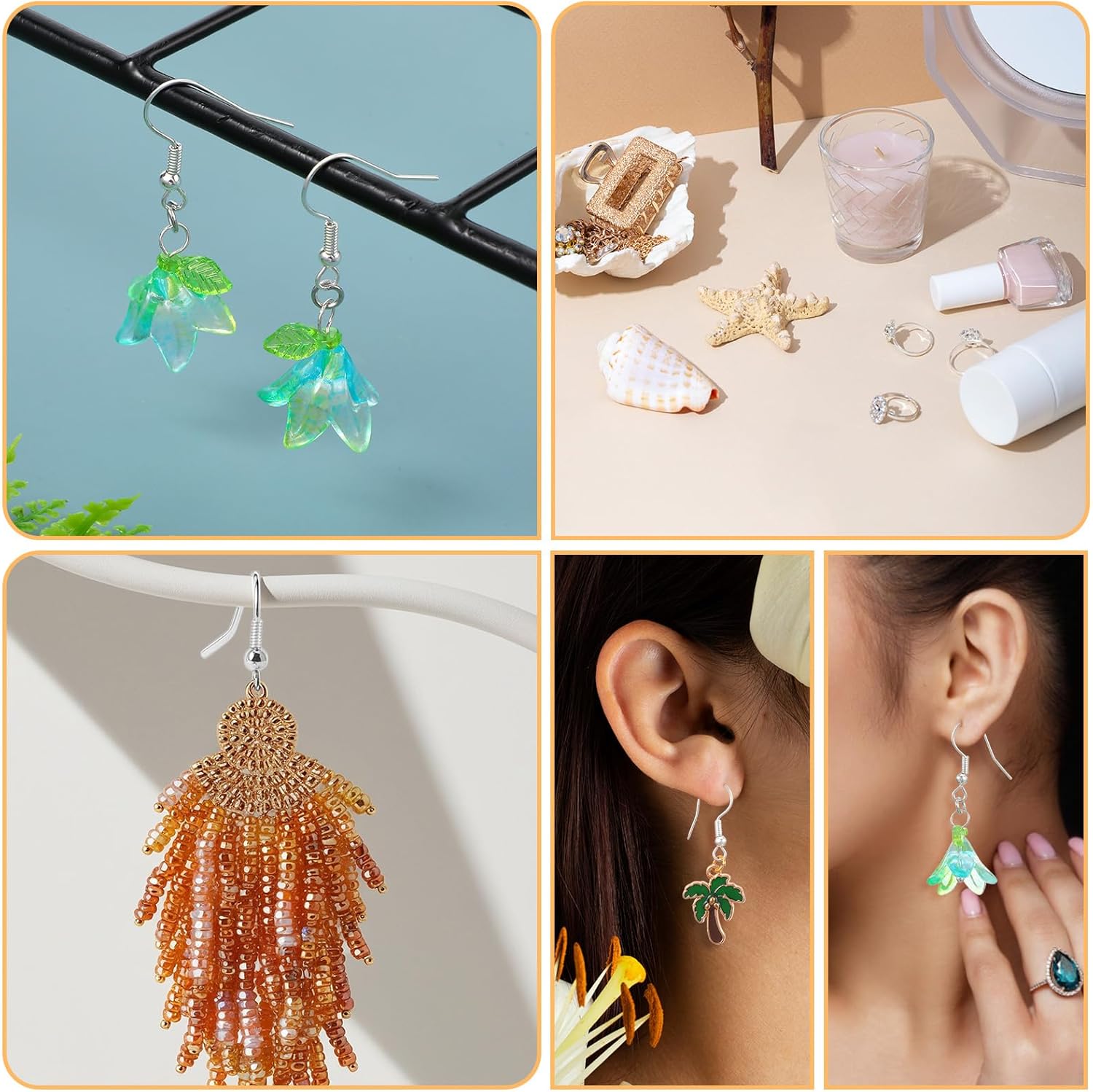 400 Pcs Stainless Steel Earring Hooks Fish Hook Earrings for Jewelry Making French Wire Hooks Coil and Ball Style Earwires Ear Wires for Women DIY Dangle Earrings Crafts Supplies - Image 4