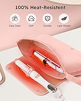 Vista 6 de Bolsa de viaje para herramientas para el cabello con alfombrilla resistente al calor, estuche organizador de cabello portátil grande 2 en 1