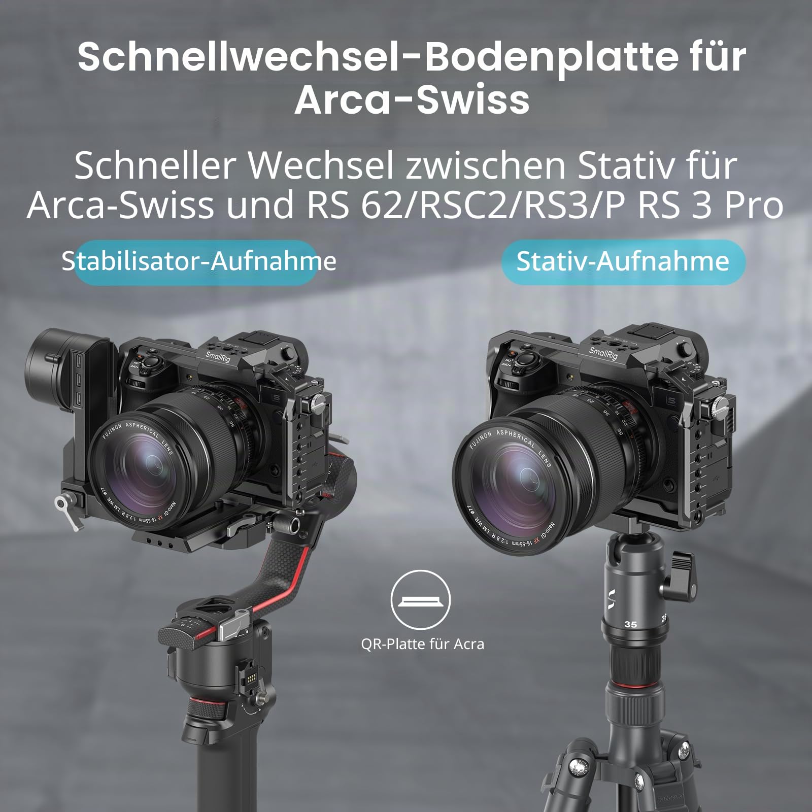 SMALLRIG X-H2 / X-H2S Kamera-Komplettkäfig für Fujifilm X-H2 / X-H2S, Videokamera-Rig aus Aluminiumlegierung mit Kabelklemme für HDMI und HawkLock-Schnellverschlussschnittstelle – 3934B
