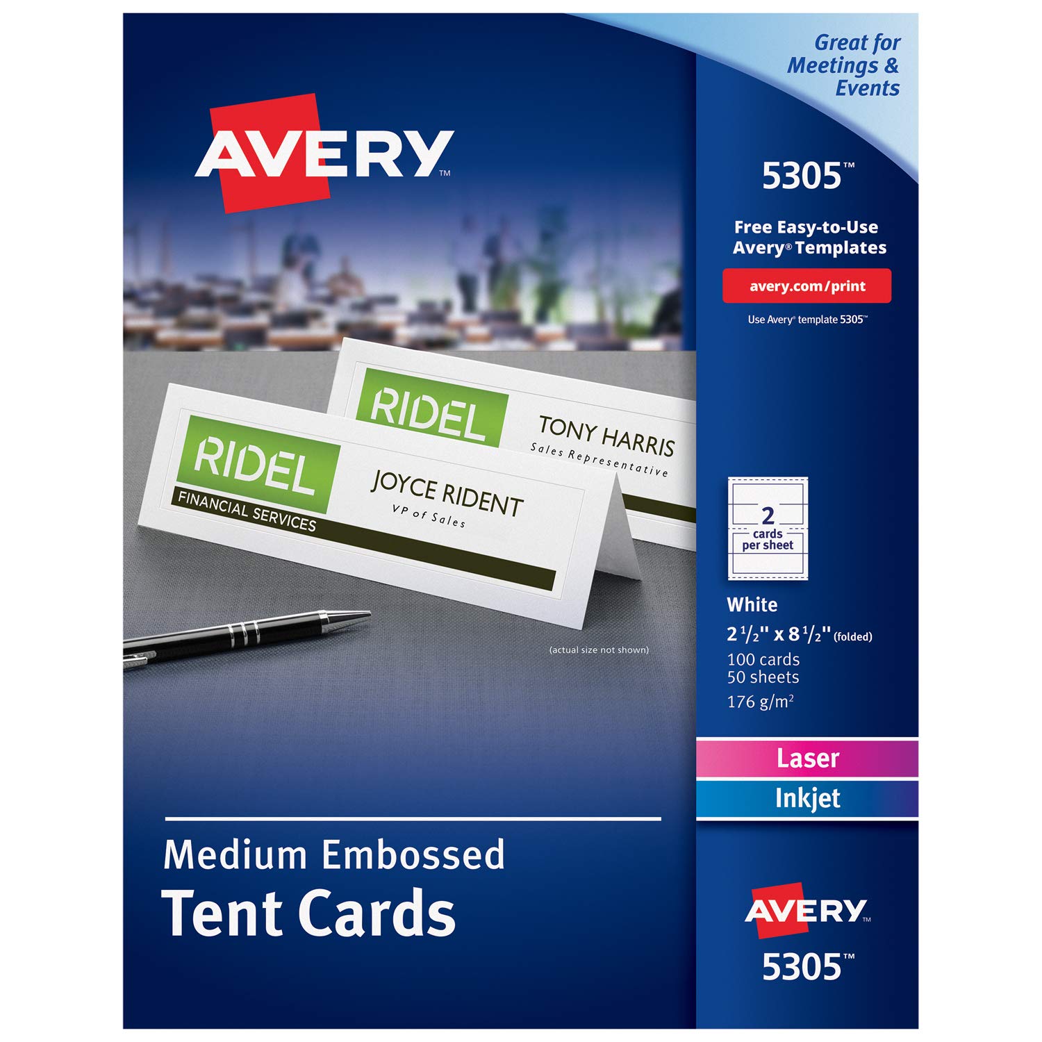 AVERY Printable Tent Cards, Laser & Inkjet Printers, 20 Cards With Free Printable Tent Card Template AVERY Printable Tent Cards, Laser & Inkjet Printers, 20 Cards With Free Printable Tent Card Template