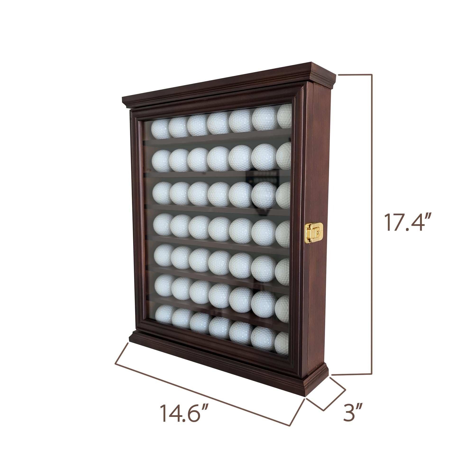 ARRRAWIS Premium Golf Ball Display Case - Wall Mounted Hole in One Golf Ball Holder Display, Ideal for Golf Enthusiasts - Spacious Secure, Exceptional Craftsmanship Walnut Color