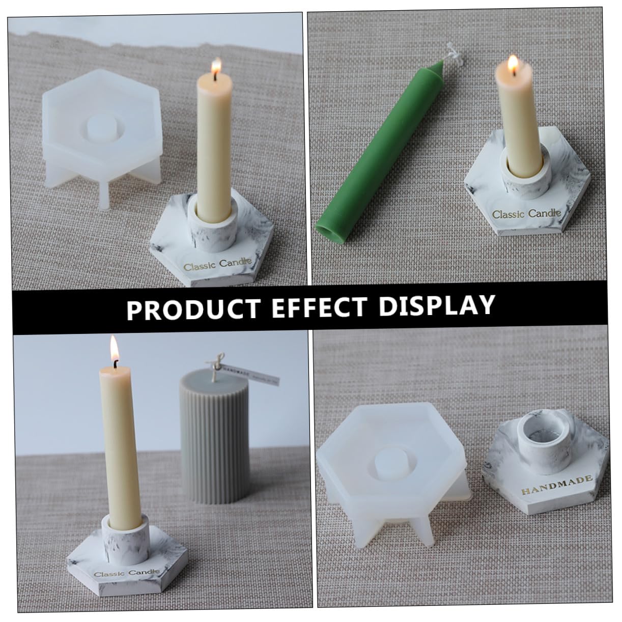 Lurrose 2 Pezzi Stampo Per Candela A Forma Di Bastoncino Stampo Per Candela A Colonna Geometrica Stampo Per Candela Conica Stampo in Silicone Per Progetti Creativi