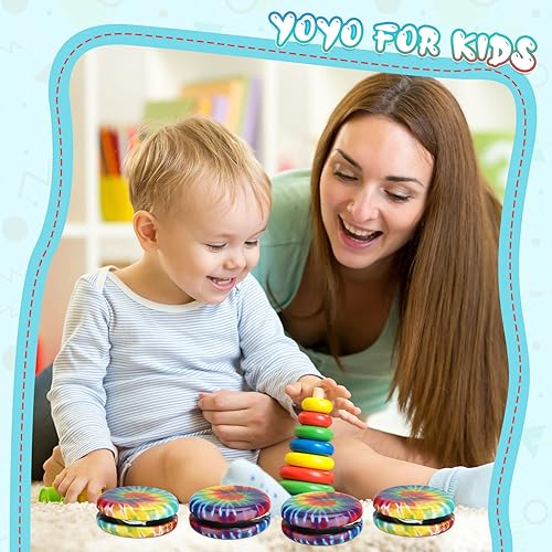 Miniatura 5 de Lenwen Yoyos para niños, juguetes de metal para principiantes con diseños coloridos para adultos y adolescentes, regalos de fiesta de cumpleaños