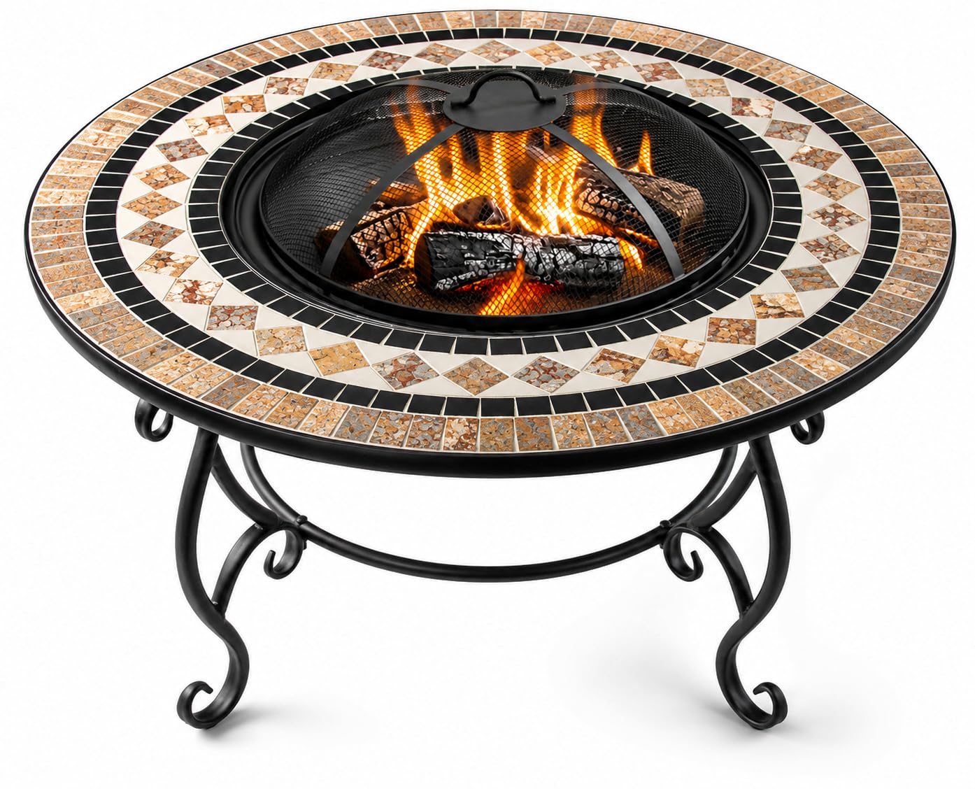 Homeology BELUGA Opulent Garden & Patio Planter, Heater Fire Pit Brazier, Coffee Table, Barbecue and Ice Bucket - Marble Finish