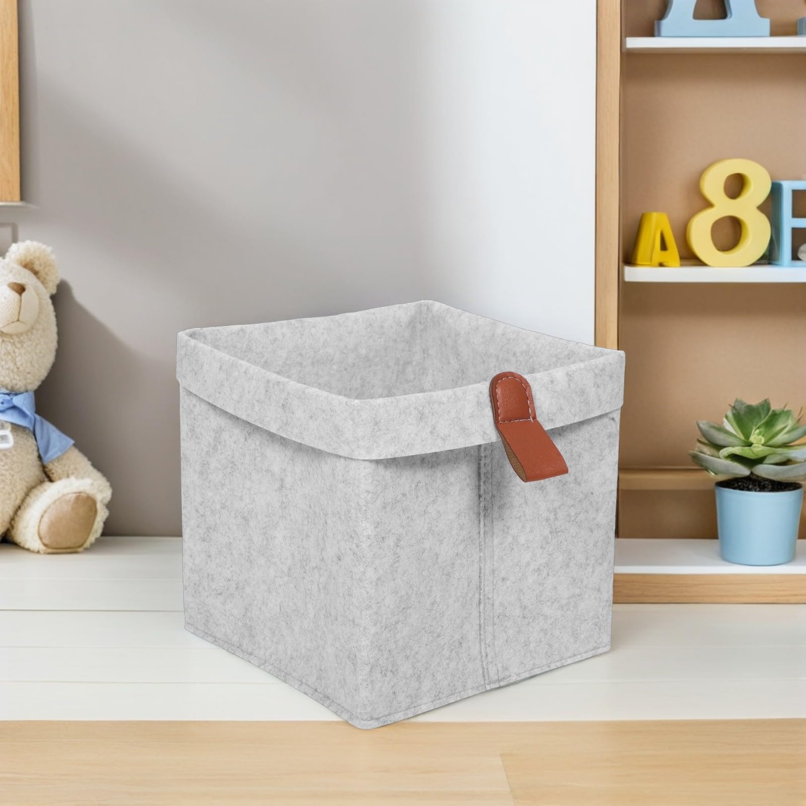 6 Stück Filzbox Aufbewahrung Faltbarer Filzkorb aus Vliesstoff mit Platzsparendem Design und Griffen Zusammenklappbare Aufbewahrungsbox im Würfelformat für Kinderzimmer und