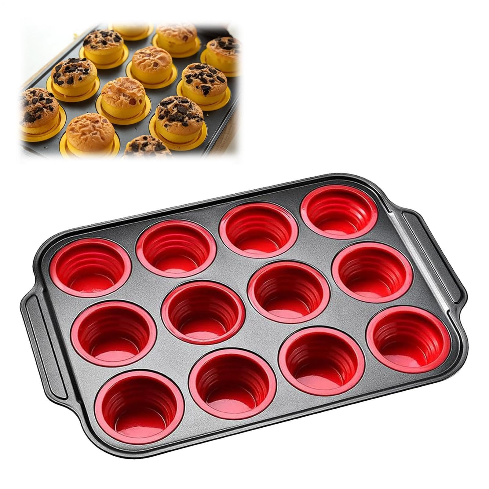 Molde De Silicona Para Muffins Bandeja De Moldes Para Hornear | Bandeja Antiadherente Para Cupcakes Para Muffins Postres Tartas Pasteles Tortillas Brownies Apartamentos Cocina Restaurante
