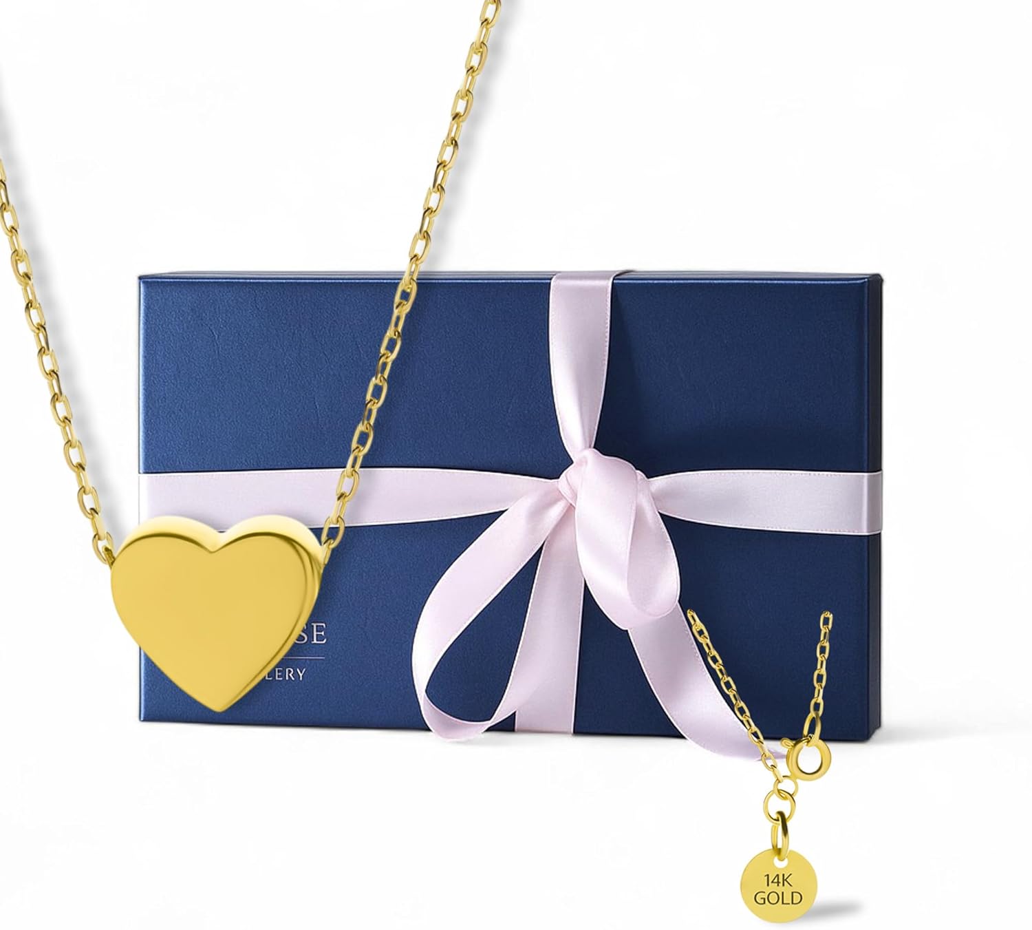 14K Solid Gold Necklace | Gold Chain Necklace For Women | 14K Gold Necklaces | Gold Pendant Necklace | Dainty Necklaces | 18" | Real Yellow Fine Gold