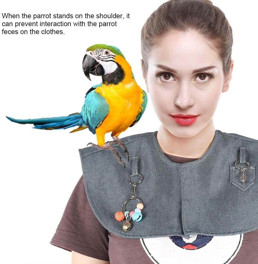 Anti Scratch Shoulder Protector, Bird Diaper Parrots Training Shoulder Protector Stand Hang Anklet Bell Cape Protector Stand Pet Shoulder Pad Diaper Shawl Random Bell