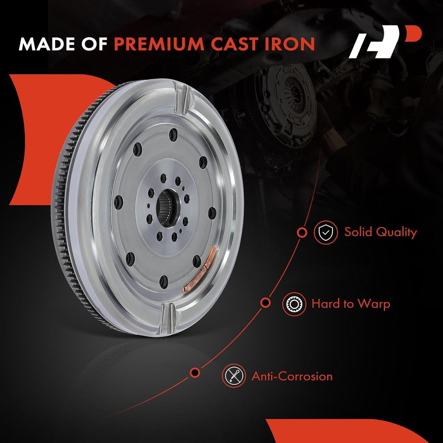 A-Premium Dual Mass Flywheel Compatible with Audi A3 2009-2013, A3 Quattro, TT Quattro & Volkswagen Jetta 2009 2012-2015, Eos, GTI, 2.0L Gas Turbo, Automatic Dual Clutch Trans, Replace# 06J105266D