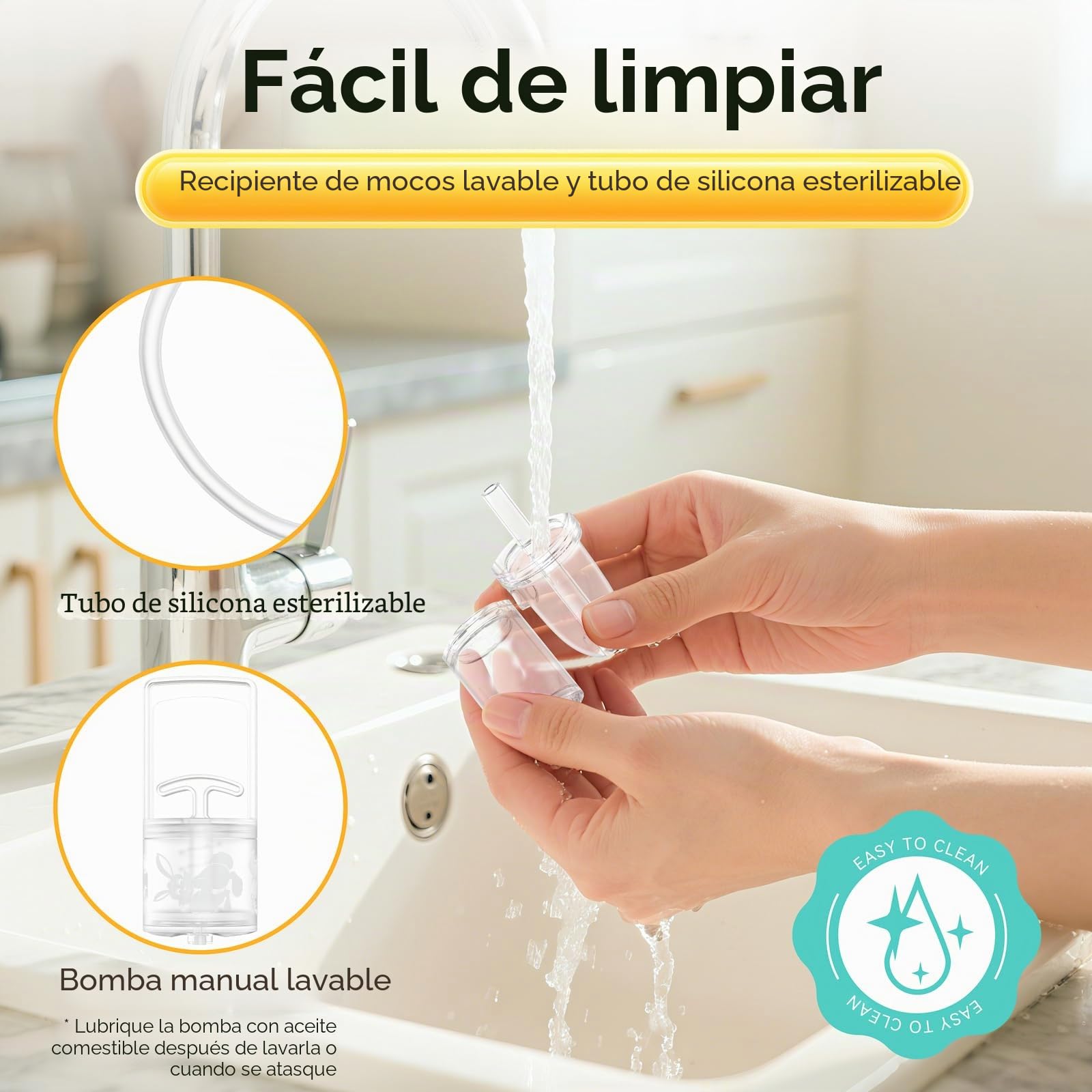 Aspirador nasal para limpieza de nariz de bebés y niños pequeños con bomba de mano y punta no invasiva para una succión rápida y silenciosa, marca compartida con CHIBOJI