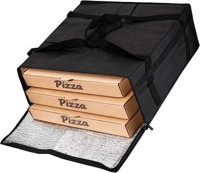 Pizza Delivery Bag, 20x20 inch Black Warmer Bag