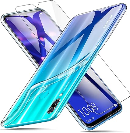 AROYI Funda + Protector de Pantalla para Huawei P Smart 2019 / Honor 10 Lite, Transparente TPU Silicona Carcasa, Anti-Choques/Ara?azos Flexible Case Cover para Huawei P Smart 2019 / Honor 10 Lite