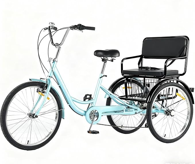 Triciclo para adulto 24 pulg con cesta y 7 velocidades miniatura 9