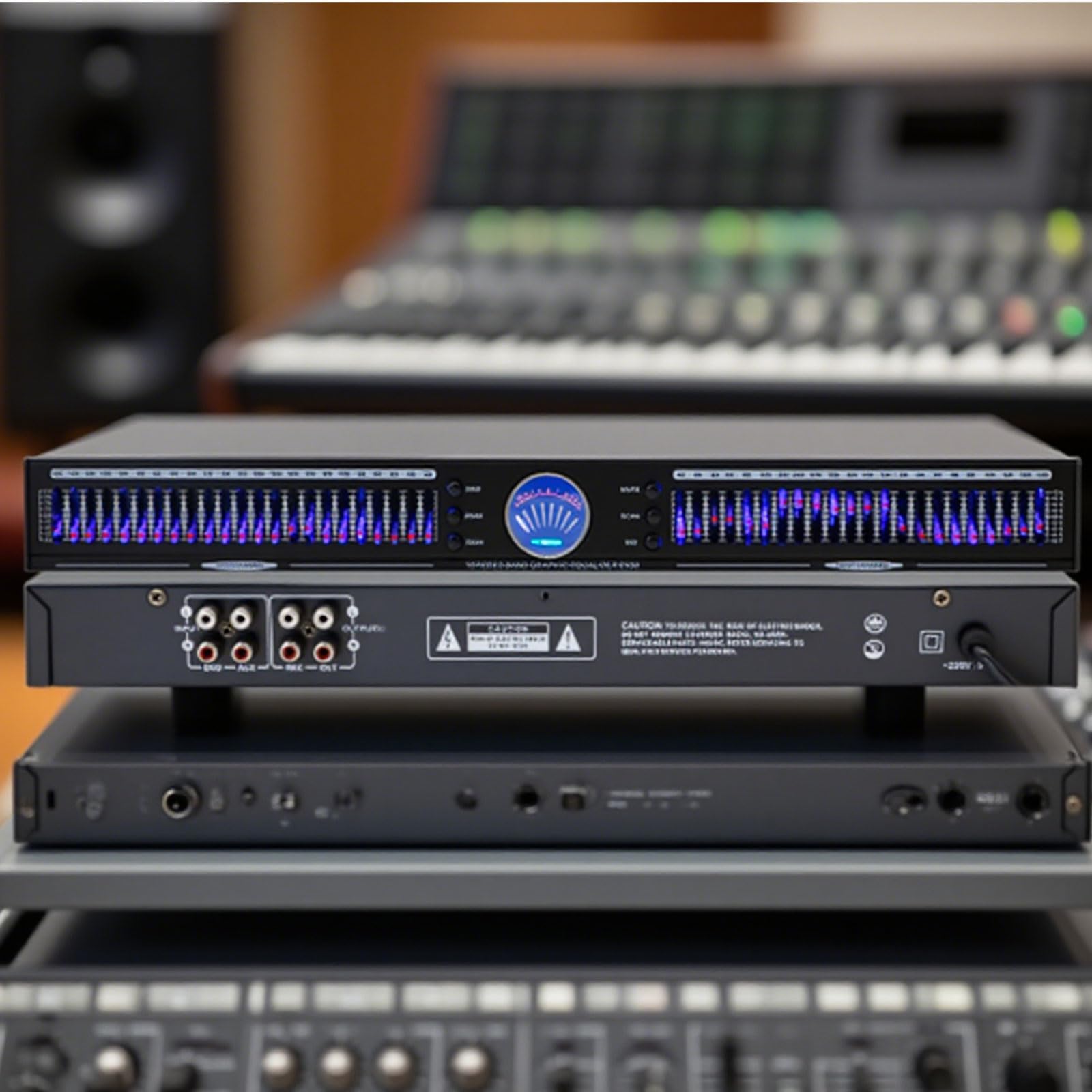 Equipo de afinación profesional de 22 bandas, ecualizador gráfico estéreo de 32 HZ-16 KHz, 10 efectos preestablecidos, montaje en rack de doble canal 1U, ecualizador de audio para el hogar, estudio