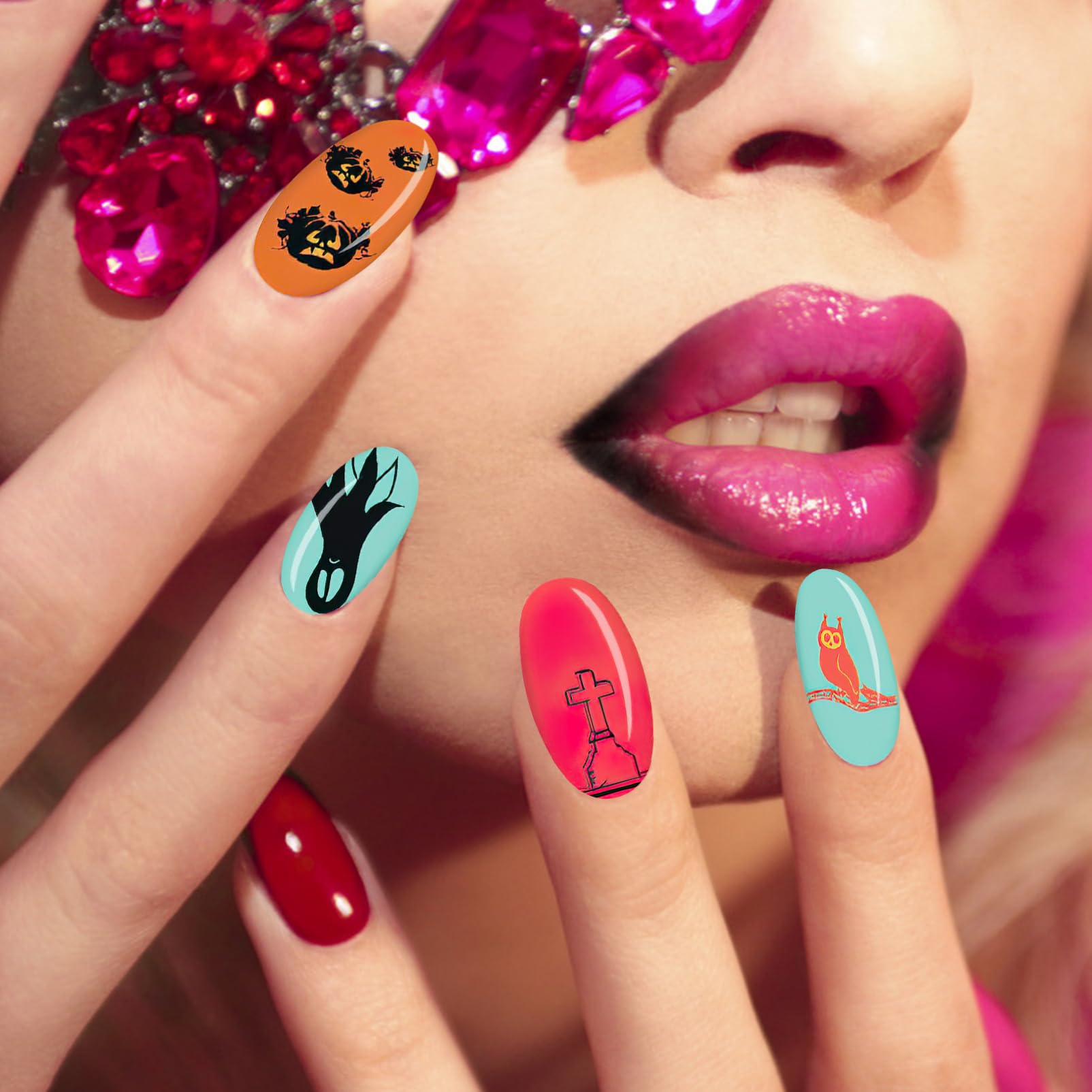 Healvian 8fogli Piastra Per Stamping Unghie Halloween Inossidabile Con Motivi Festivi Per Nail Art Kit Manicure Per Amanti Della Bellezza Durante Le Feste Di Halloween