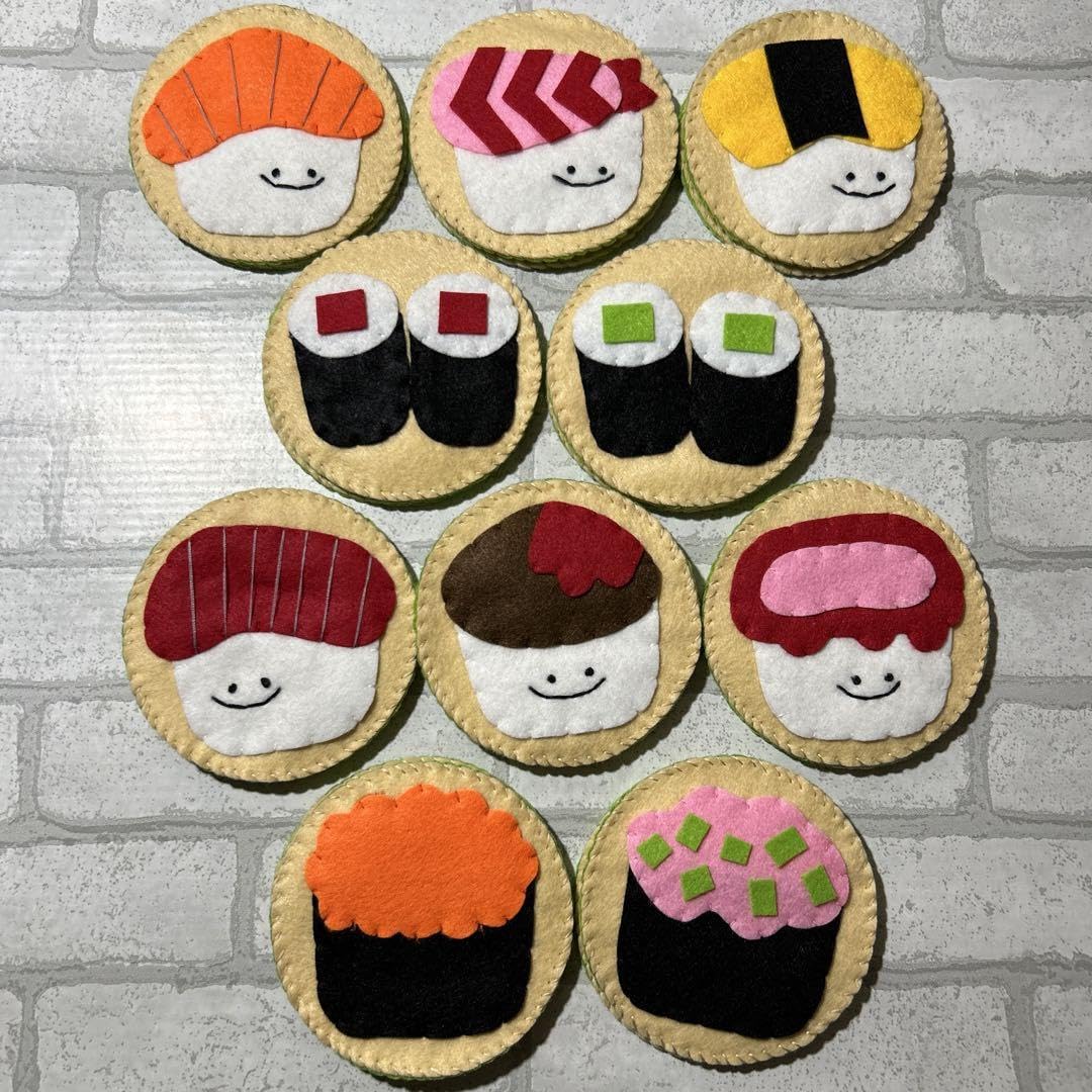 Amazon.co.jp: お寿司 フェルト絵合わせ ままごと 保育知育 神経衰弱