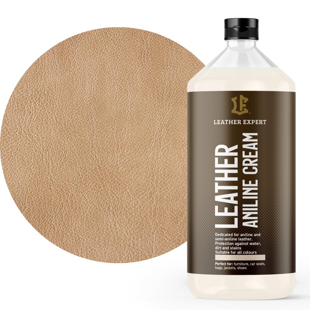 Leather Expert Anilinledercreme 1000 ml | Hochwertige Lederpflege für Auto und Möbel | Reinigung und Pflege von Natur- und Kunstleder | Lederpflegeprodukt für Autositze, Sofas und Taschen