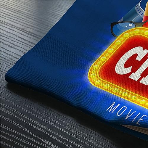 Miniatura 3 de Funda de almohada para cine y películas, tabla de aplaudir y otros objetos en cine, funda de cojín lumbar de algodón y lino para sofá, hogar,