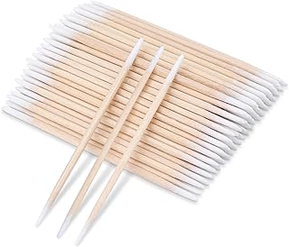 Greoer 200 Count Cotton Swab, Cotton Double Swabs Pointed Tip, Cotton Swabs Wood Sticks, Cotton Tipped Applicator, Tattoo Permanent Supplies, Makeup Cosmetic Applicator Sticks (Wood)