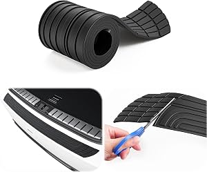 Protector de Paragolpes Trasero para Auto SINGARO, 42 pulgadas x 3.4 pulgadas, Accesorios Exteriores Universales de Goma Anti-Rayaduras para Auto/SUV