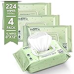 X Large Wet Wipes for Adults - 4 Pack of 12x8 Disposable Incontinence Wipes for Elderly - Fragrance Free Body Wipes - for Bathroom and Travel