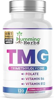 TMG Supplement Trimethylglycine 1500 mg per Serving | with Vitamin B6 (P-5-P) Folate (5-MTHF) and Vitamin B12 | 120 Vegan Capsules | 40 Day Supply