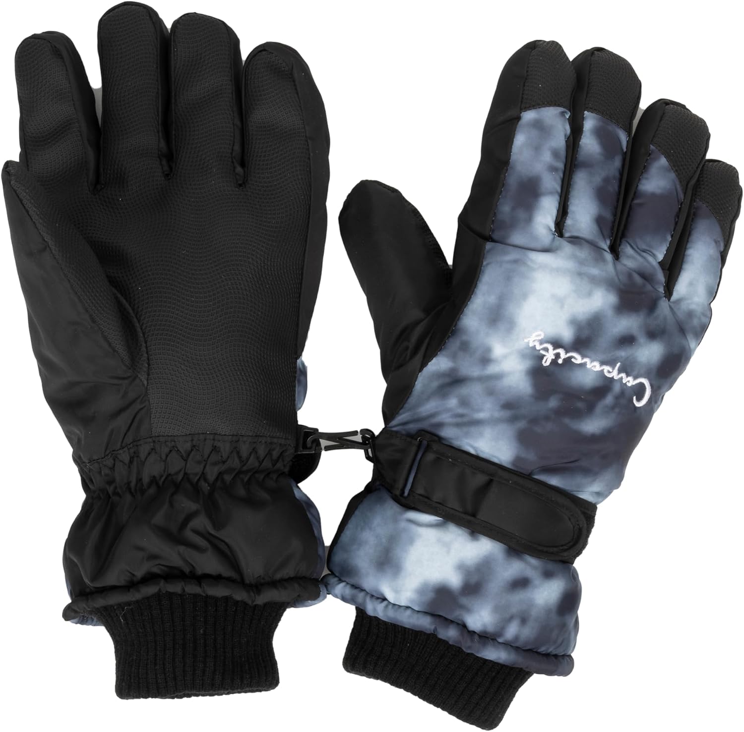 Winter Water-Repellent Ski-Snow-Gloves for Men Windproof Anti-Slip Tie-Dye Touchscreen Gloves for Running Cycling