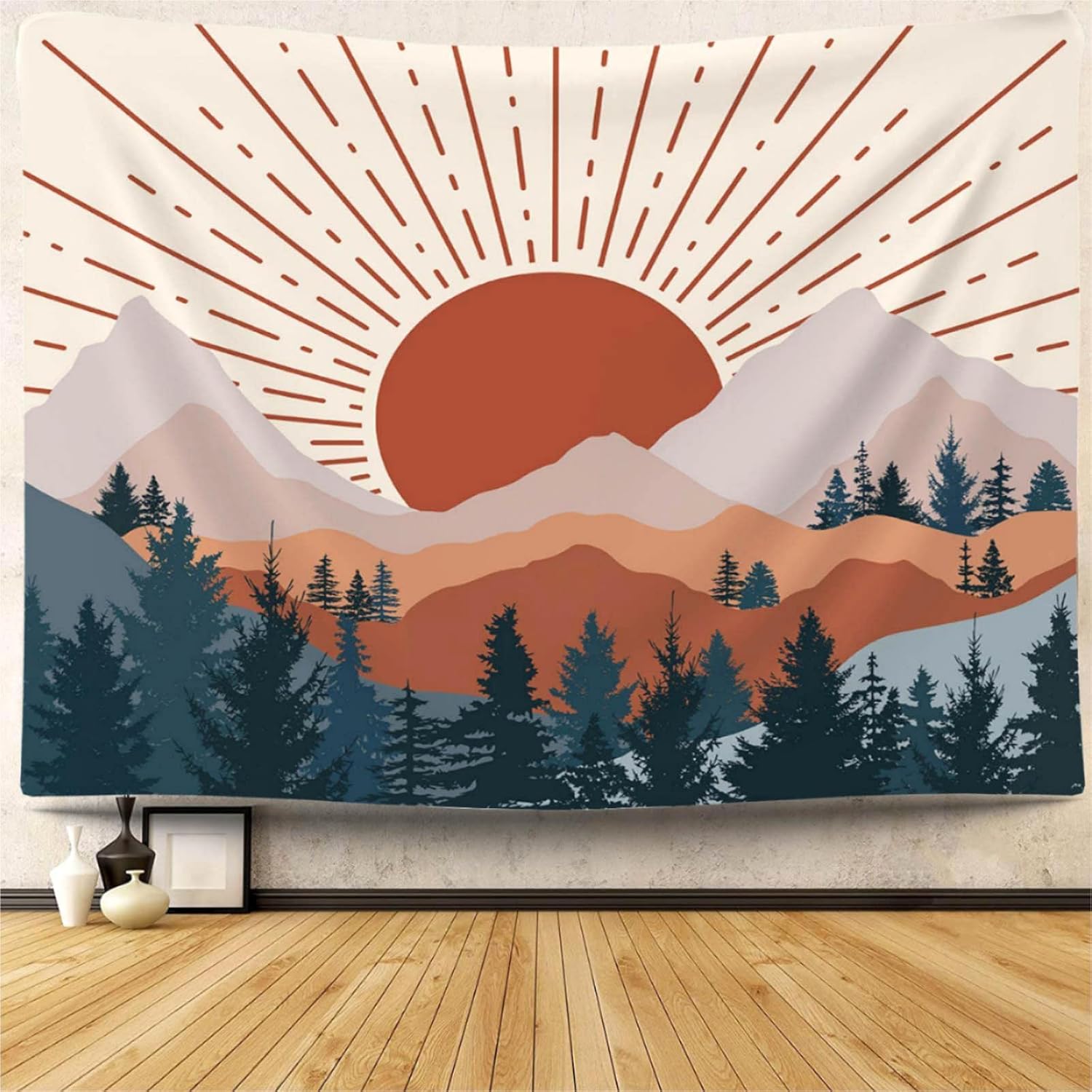 Mocsicka Bohemian Sunset Tapestry Sunset Mountain Forest
