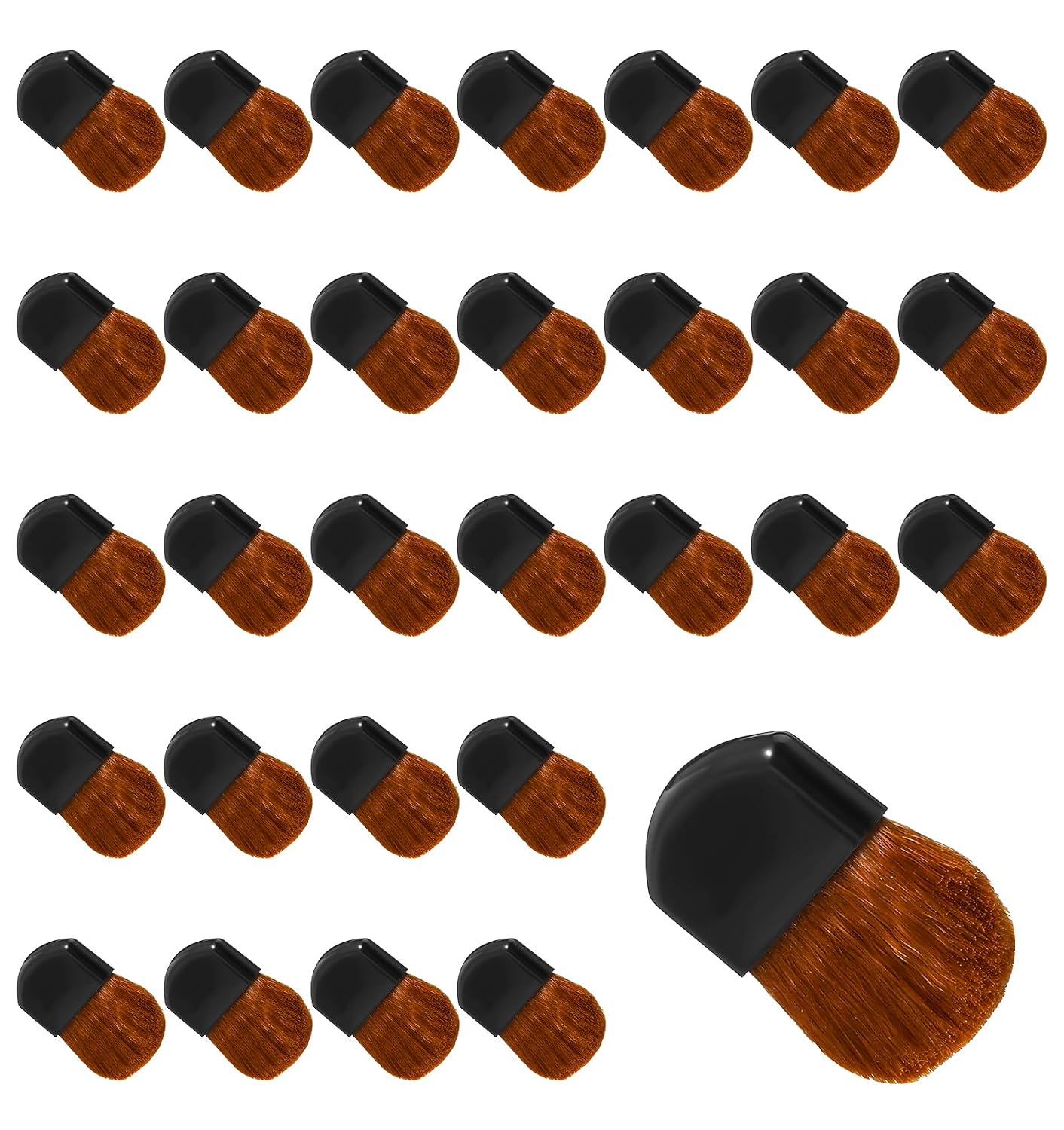 30 Pcs Disposable Blush Brushes, Small Makeup Brushes, Portable Soft Synthetic Bristles Applicator for Travel, Wedding, Salon, and Daily Cosmetic Use