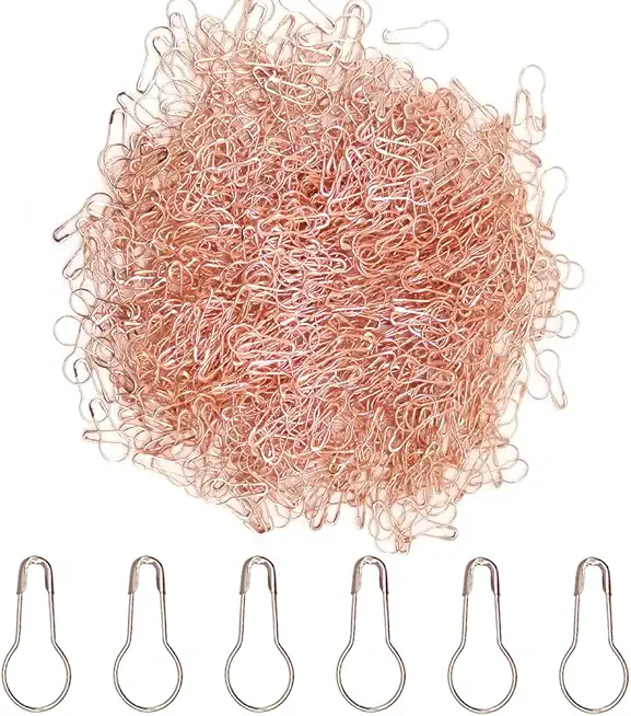 1000Pcs Metal Safety Pins Set: Gourd-Shaped, DIY Home Accessories, Clothing Tags (HBZ/Rose Gold)