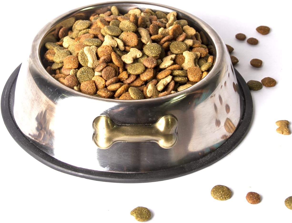 Pet Supplies : GPET Dog Bowl 32 Oz Stainless Steel Bowls with Anti-Skid Rubber Base for Food or Water Perfect Dish for Dog Puppy Cat and Kitten (2 Pack) : 