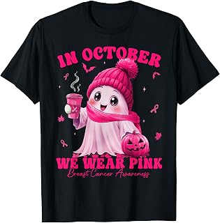 Breast Cancer Awareness Halloween in October We Wear Pink T-Shirt