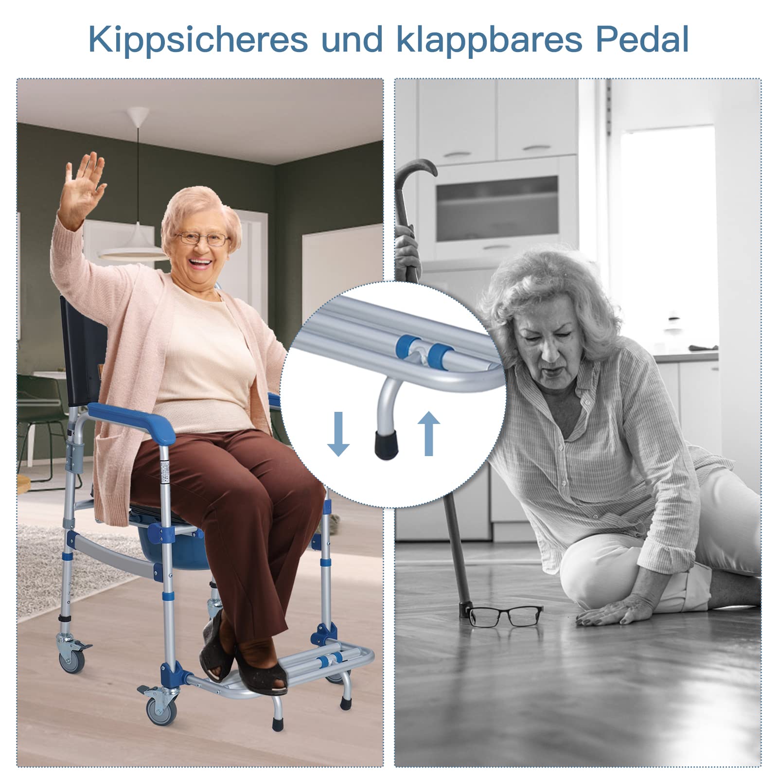 bimiti Krzesło toaletowe składane dla seniorów (631L)