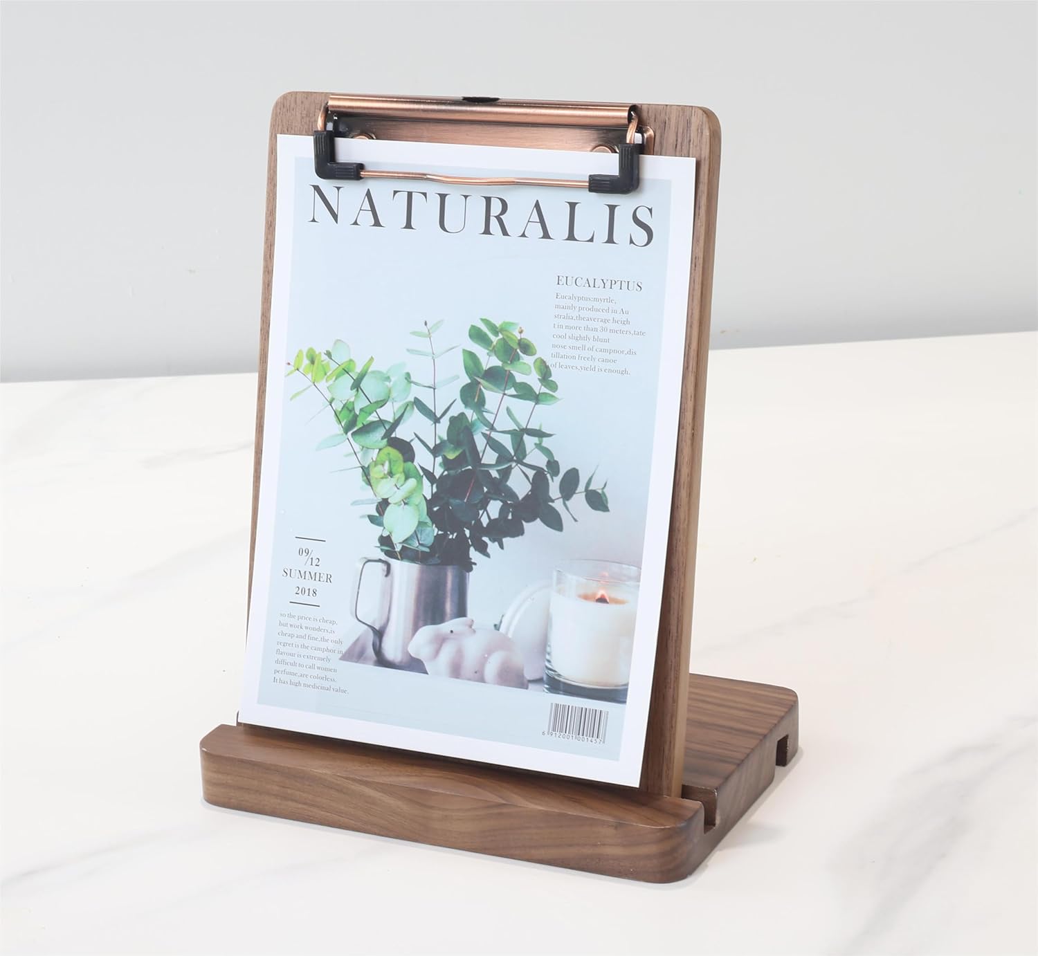 Black Walnut Clipboard with Base Set, Can Stand Upright Solid Wood