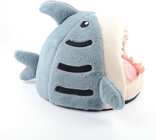 Miniatura 5 de Hifrenchies Shark Pet House - Casa para bulldog francés, casa de tiburón, cama lavable para cueva para perro con alfombrilla de cojín extraíble,