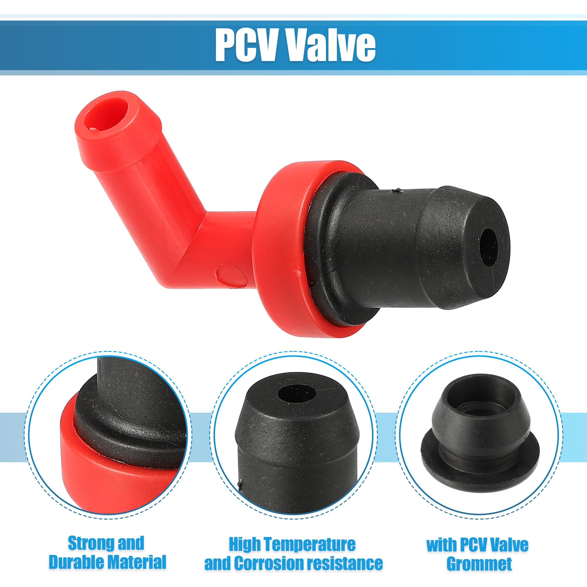 X AUTOHAUX Kit Joint Soupape PCV - Compatible Lexus/Toyota OE 1220420020 17130PM6G01 9048018001 - Noir/Rouge Durable