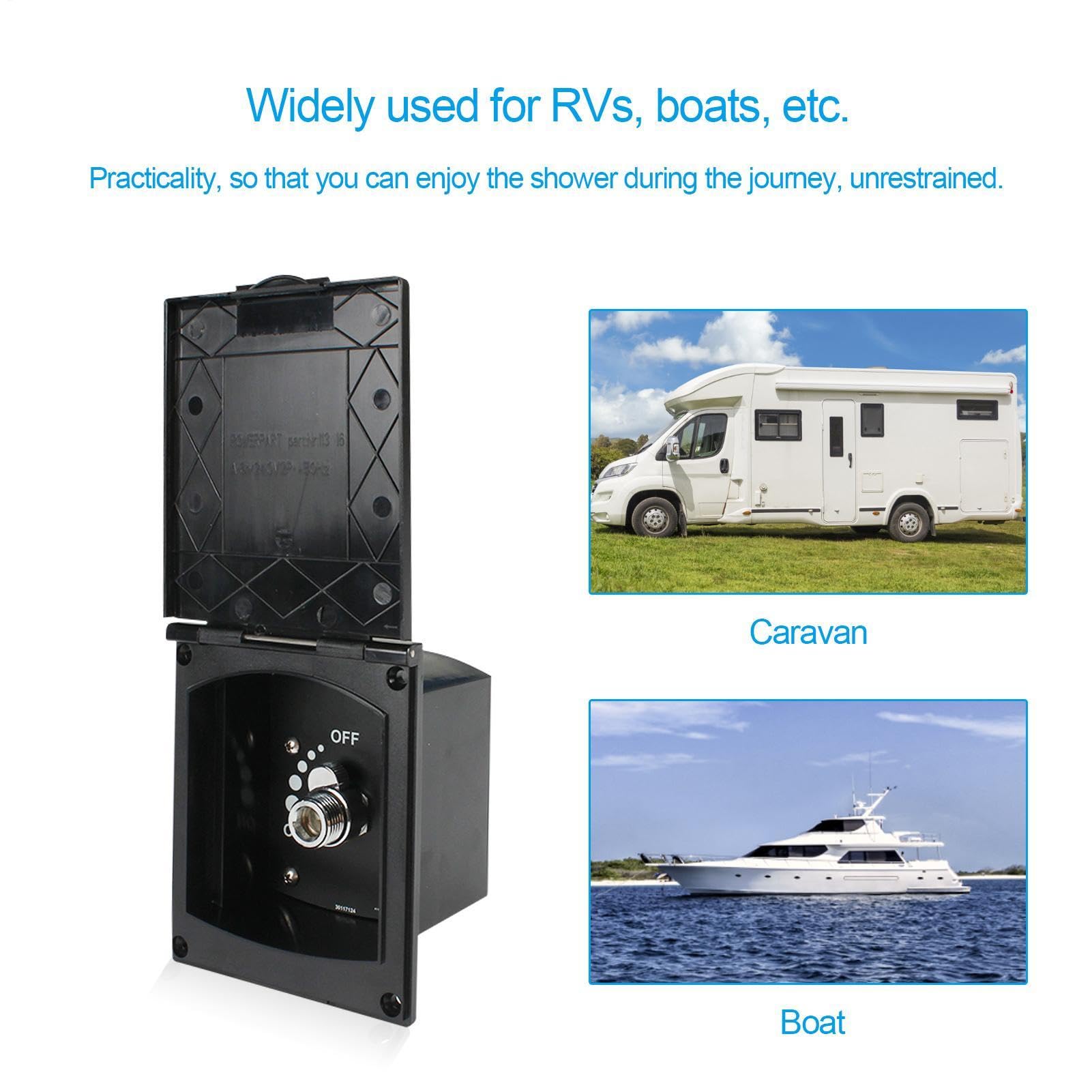 Kit de cabina de ducha al aire libre, grifo de agua ajustable de conexión | rápida y resistente a la intemperie, manguera de de baño para autocaravana exterior con cabezal de ducha, para c